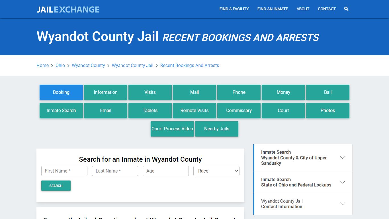 Wyandot County Jail Recent Bookings And Arrests - Jail Exchange