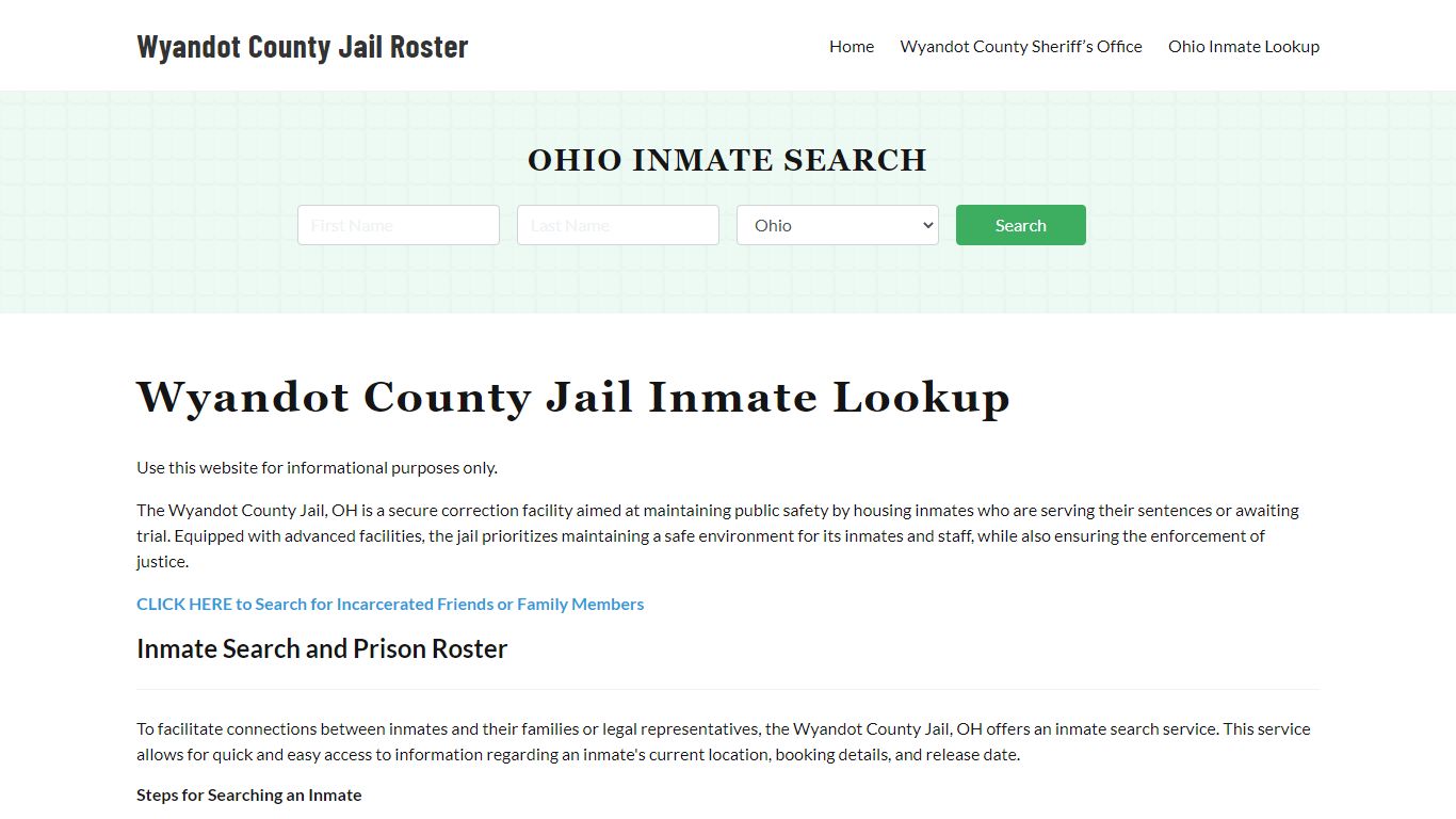 Wyandot County Jail Roster Lookup, OH, Inmate Search